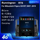Runningnav для Mitsubishi Pajero 93V97, 2007, 2008- 2019, автомобильное радио, мультимедийный видеоплеер, GPS-навигация, тип Tesla, Android