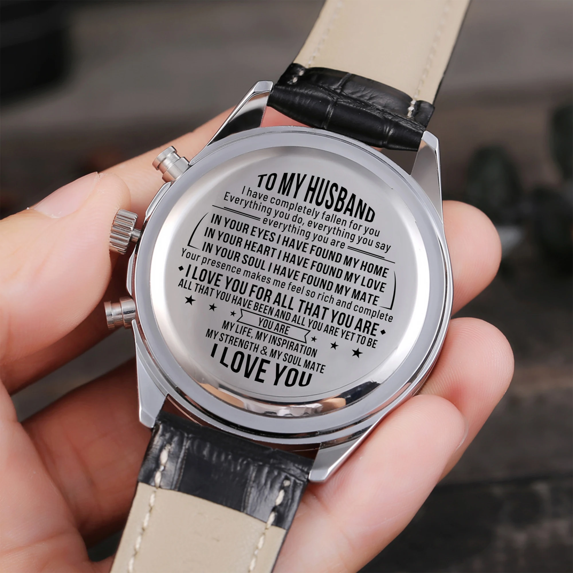 

TO MY Husband I Love You Design Men's Watch Hours Husband Boyfriend Dress Clock Male 30m Waterproof Business Leisure Gifts