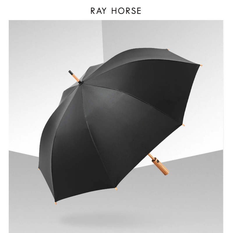 RAY HORSE прямым стержнем с бамбуковой ручкой зонтик мужские бизнес-сумки винил для