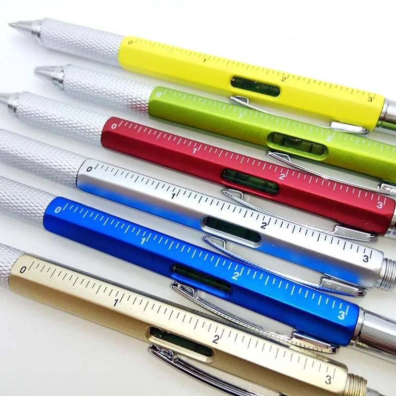 

1pc Tool Ballpoint Pen Creative Stationery Screwdriver Ball Level Spirit Pen Random Multifunction Canetas Ruler Color Offic M9R3