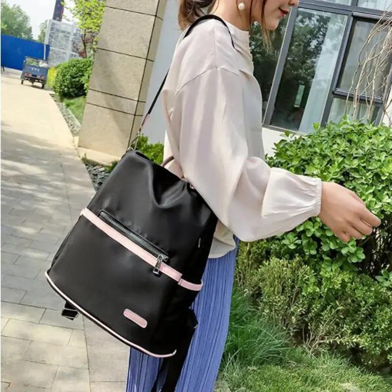 

2020 Casual Oxford Backpack Women Black Waterproof Nylon School Bags for Teenage Girls High Quality Fashion Travel Tote Packbag
