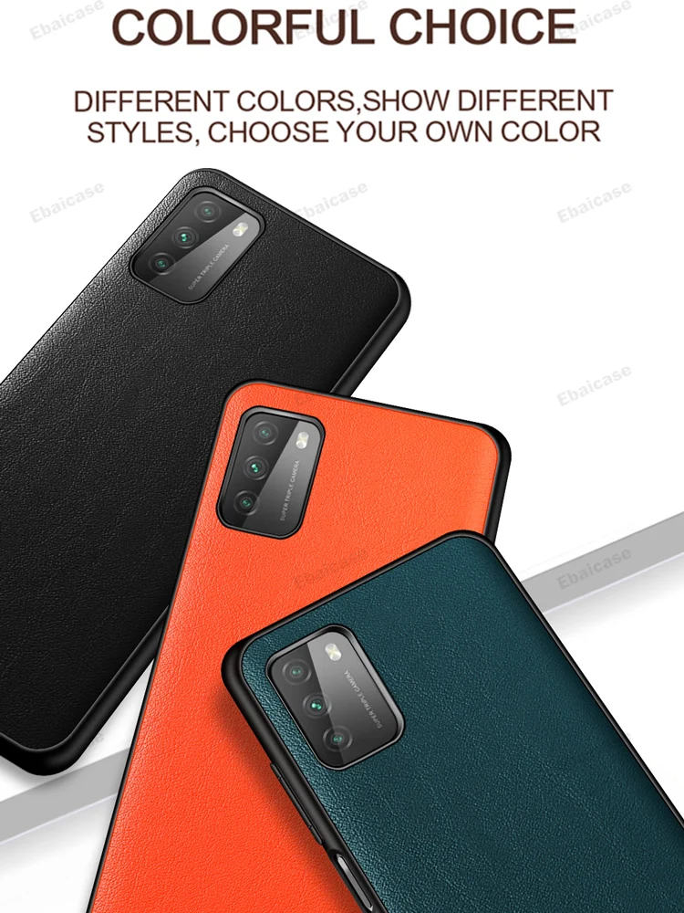 

For Xiaomi POCO M3 X3 Pro NFC Case Ebaicase Original Luxury Leather Shockproof Cover For Xiaomi Mi 10T Pro POCO F3 X2 Back Case