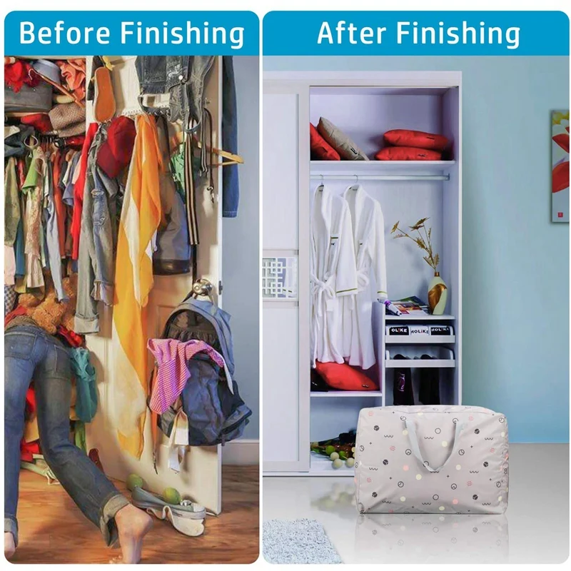 

Closet Organizers and Storage, Oxford Cloth Clothes Moving Supplies Large Capacity Storage Bag Foldable, 3 Pack, 105L