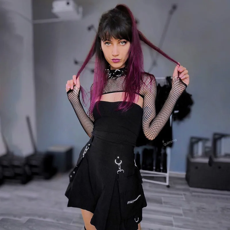 Женская плиссированная юбка InstaHot черная повседневная юбка-карго с карманами