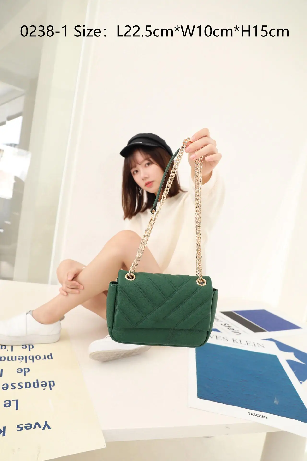 

2021 Classic The New Style Fashion And Beautiful Genuine Cow Leather Women Chain One Shoulder Crossbody Bag 22.5cm 4Color