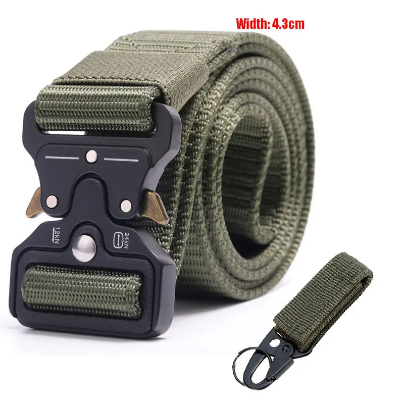 4.3cm blet and 1hook Военный тактический ремень, мужской нейлоновый поясной ремень с металлической пряжкой, усиленные тренировочные ремни, Охотничьи аксессуары, ширина 4,3 см 135 см - Цвет: 4.3cm blet and 1hook
