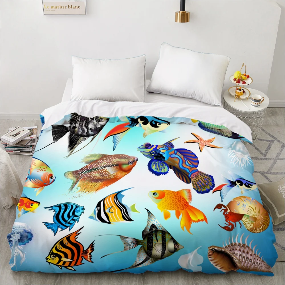 

1 Pcs 3D Printed Cartoon Orean World Duvet Cover 240x220 King Size Printing NO Pillowcases And NO Sheets Home Textiles Comforter