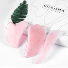 Массажный скребок для гуаши с розовым нефритом, массажер для лица, гуаша, скребок для головы и спины, камень для удаления морщин