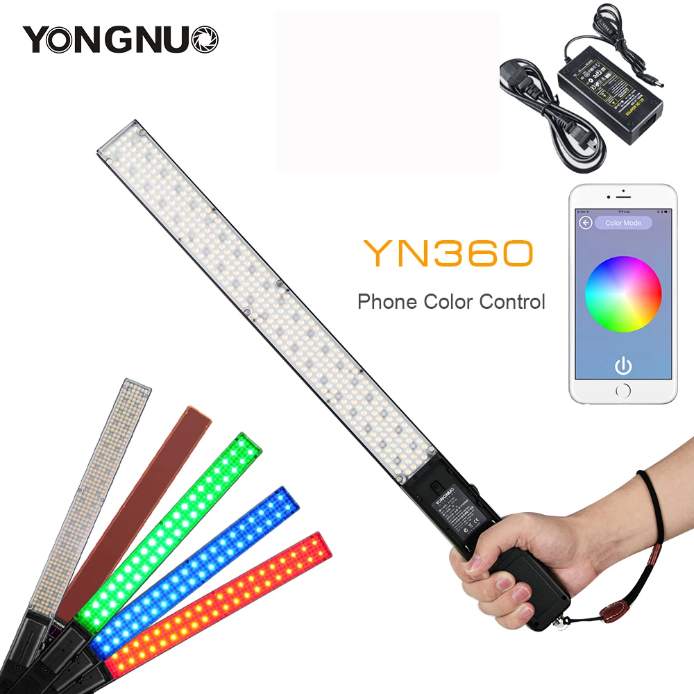 

Двухцветный СВЕТОДИОДНЫЙ светильник для фотосъемки YONGNUO YN360, 3200K-5500K, ручной светильник для видеосъемки, дистанционное управление через прил...