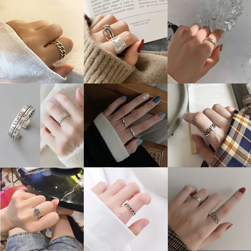 

European and American retro multi-style ring fashion high-end French design index finger opening adjustable ring