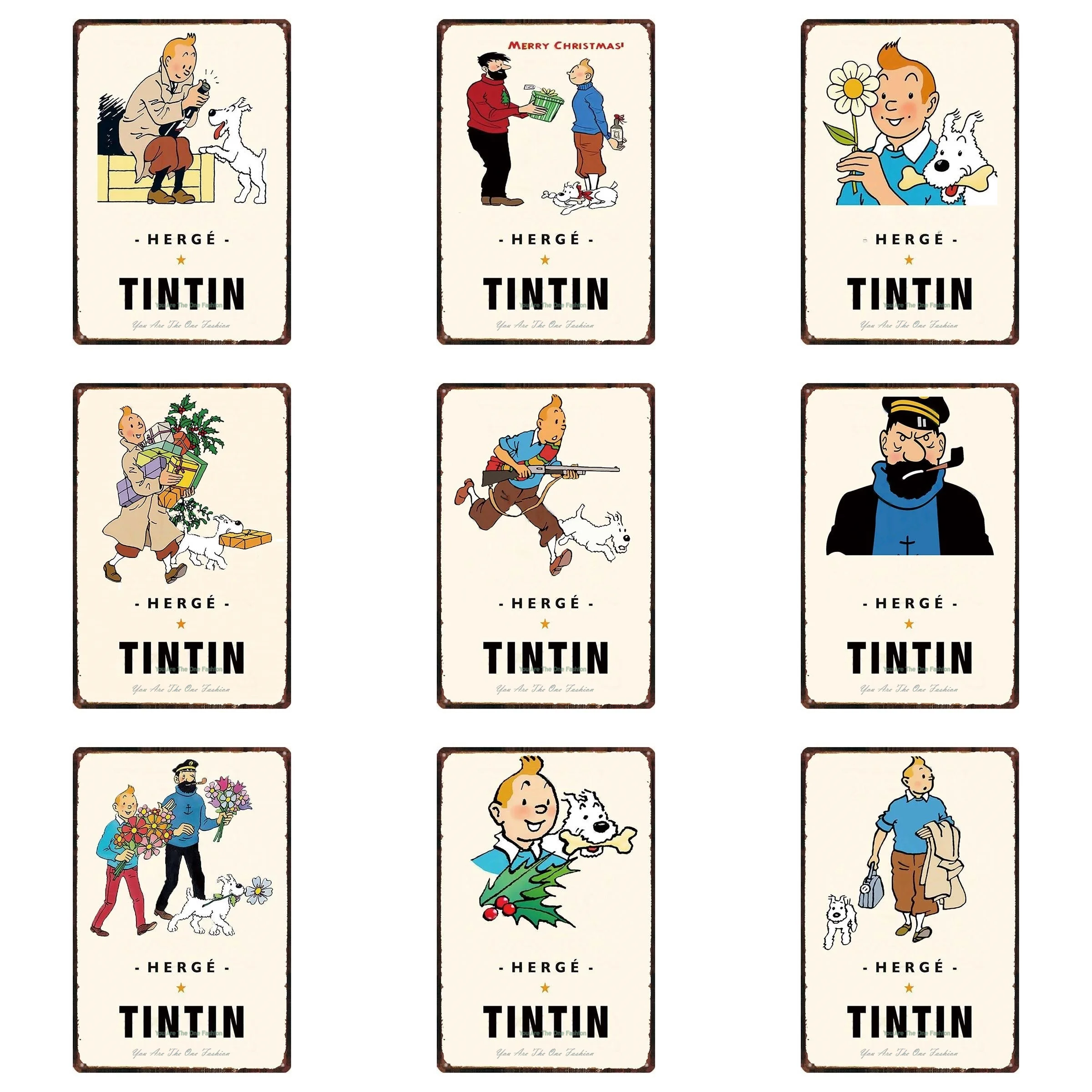 

Мультяшные аниме Herge приключения, металлические жестяные таблички, декор для бара, кафе, спальни, настенные Стикеры, винтажные художественн...