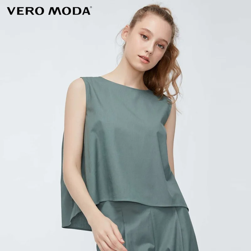 Женский Свободный Топ без рукавов с круглым вырезом| |