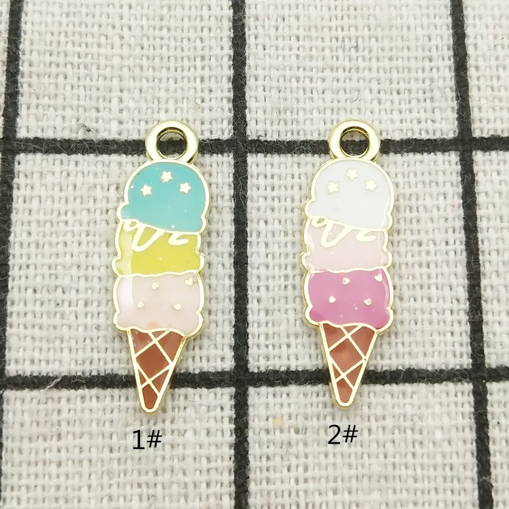 

10 шт. эмаль очарование мороженого ювелирные изделия аксессуары серьги кулон браслет ожерелье Подвески diy Поиск 8x23 мм
