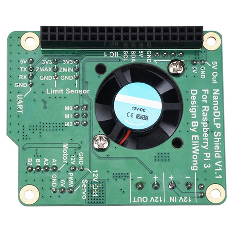 NanoDLP щит V1.1 плата расширения с DRV8825 контролируемых MOS для Raspberry Pi 3B и светильник