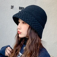 new autumn winter thick soft cotton weave warm ear flaps outing cold proof dome top street fashion casual knitted bucket hat