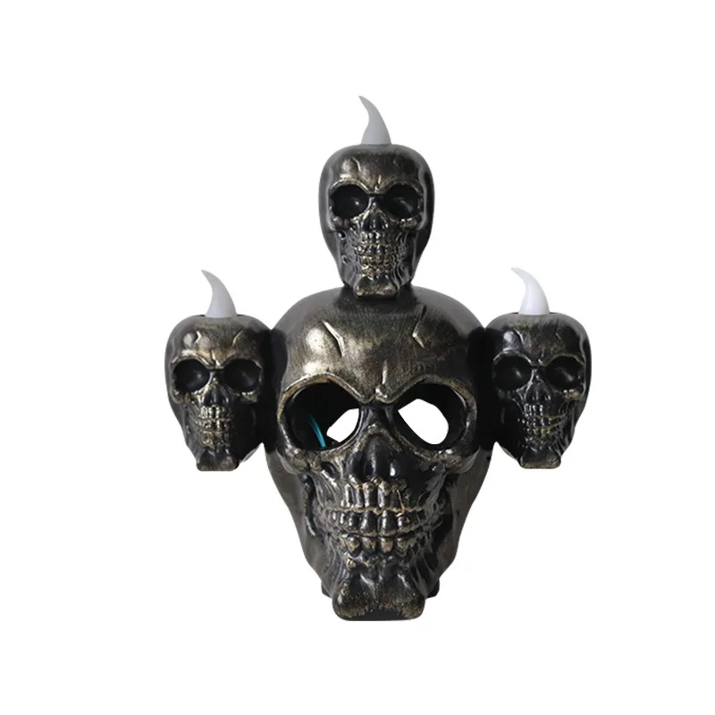 

LED Electronic Candle Light Lamps for Home Outdoor Pumpkin Lantern Halloween Decorative Props Smoke Horror Skull Headlight