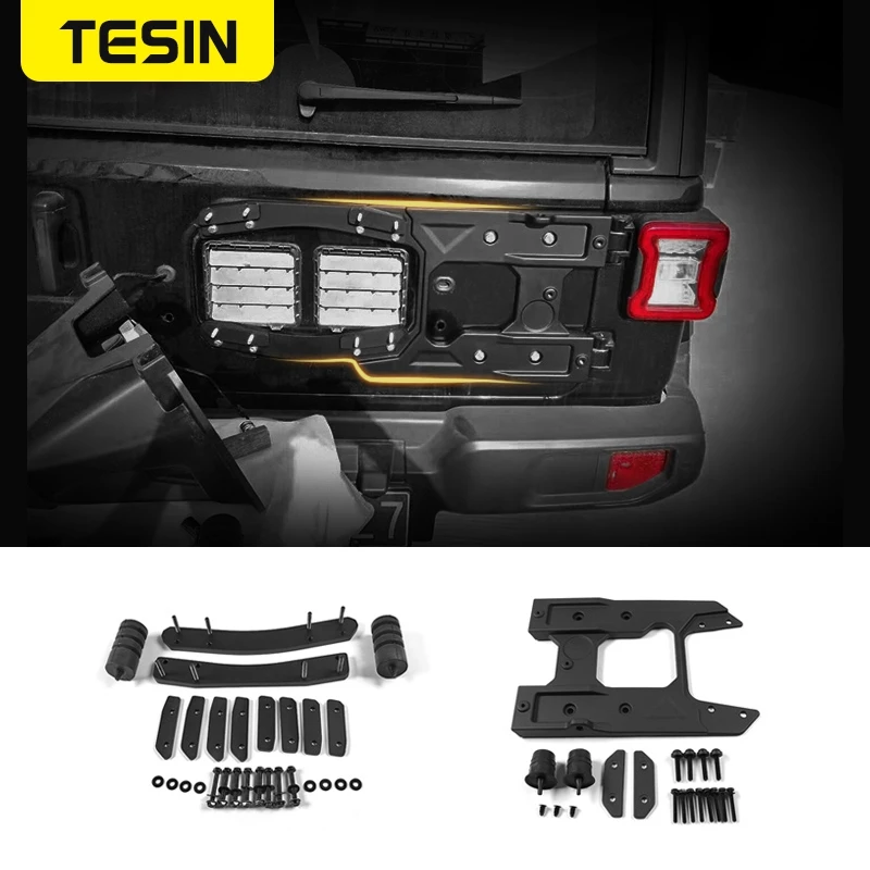 

TESIN Spare Tire Mounting Kit for Jeep Wrangler JL 2018 Tailgate Spare Tire Bracket Accessories for Jeep Wrangler jl