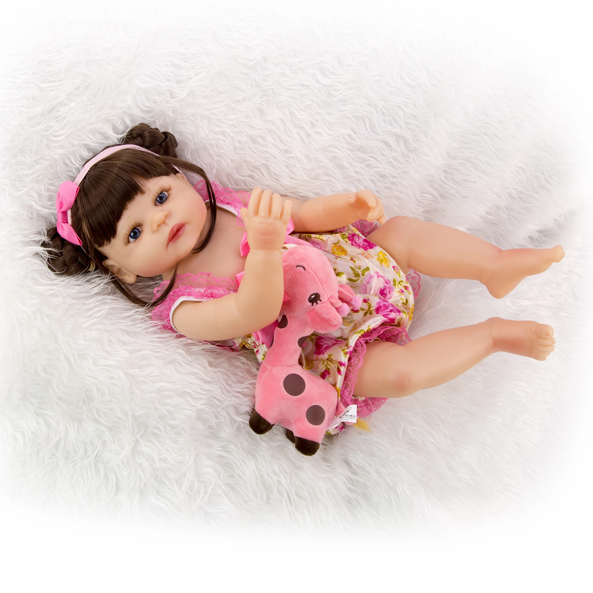 

KEIUMI New Dolls For Girls 22" 55cm Reborn Boneca Lovely Full Body Silicone Doll For Children's Day Surprise