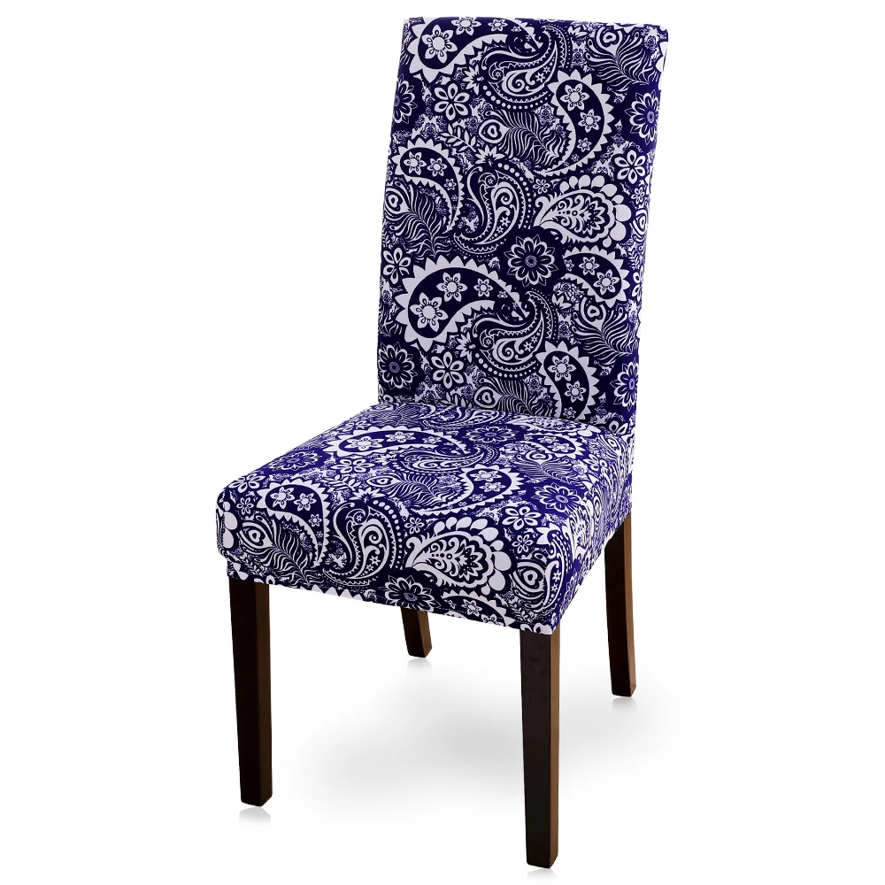 6 Black Flower Printed Chair Cover Big Elastic Kitchen Slipcover Removable Anti-dirty Seat Cover for Banquet Hotel Wedding Decos - Цвет: 6