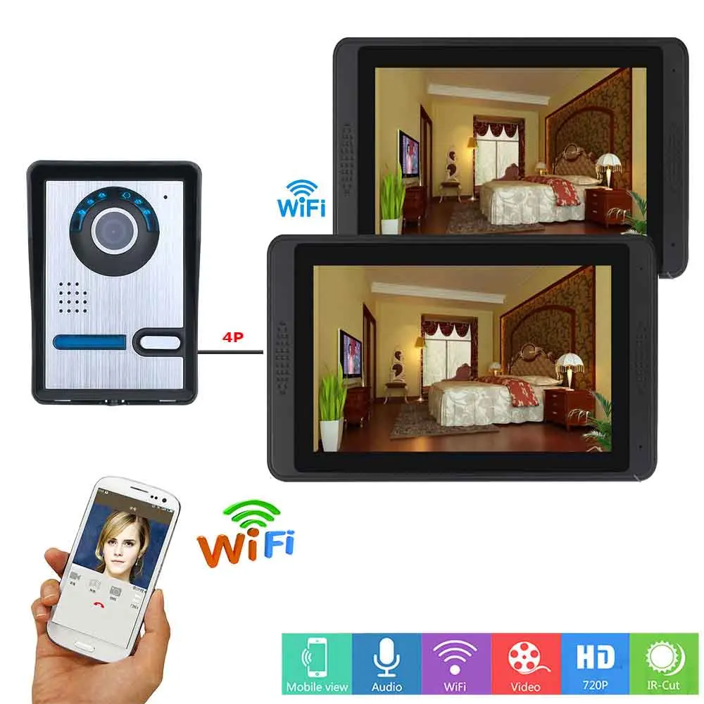 618FA12 SmartYIBA " Smart Беспроводной Wi-Fi видео-дверной звонок Домофон удаленного просмотра мониторинг системы домашней безопасности 1000TVL дверной звонок Система домофона - Цвет: 618FA12