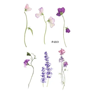 WYUEN новый оригинальный дизайн, водостойкие временные Цветочные татуировки, наклейки татуировка в форме листа для женщин, имитация боди-арта P-013