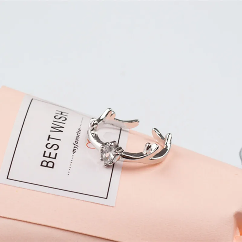 Женское кольцо с рогами простое модное открытым кольцом романтическое для