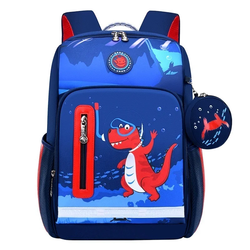 Водонепроницаемый Школьный рюкзак для мальчиков-подростков, с мультипликационным динозавром, нейлоновая Наплечная Сумка
