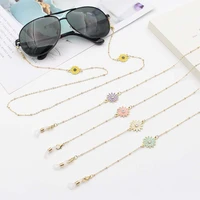 fashion chrysanthemum strap sunglasses mask chain bohemian anti skid flower glasses chain necklace womens jewelry