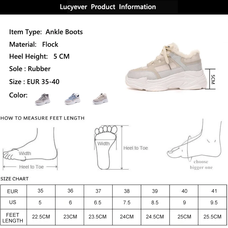 

2020 Winter Warm Fur Women Shoes Thick Plush Female Lace Up Platform Sneakers Flock Flat Autumn Casual Women's Sports Shoes