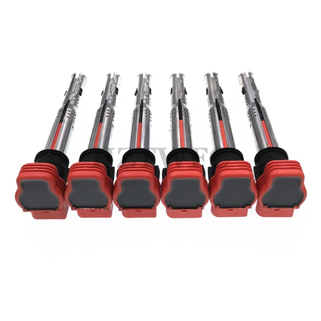 6 шт. Катушка зажигания для Audi A4 A5 A6 A7 A8 Q5 Q7 R8 Quattro VW Touareg 2 4 7 8 3 0 TDI TFSI V6 06E905115E
