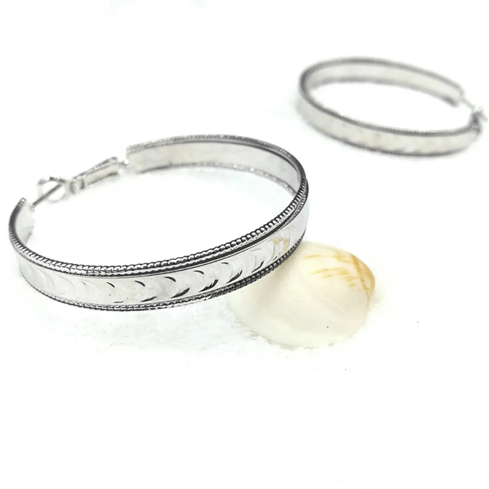 Eogoe новый дизайн модные блестящие круглые большие серьги для женщин девочек