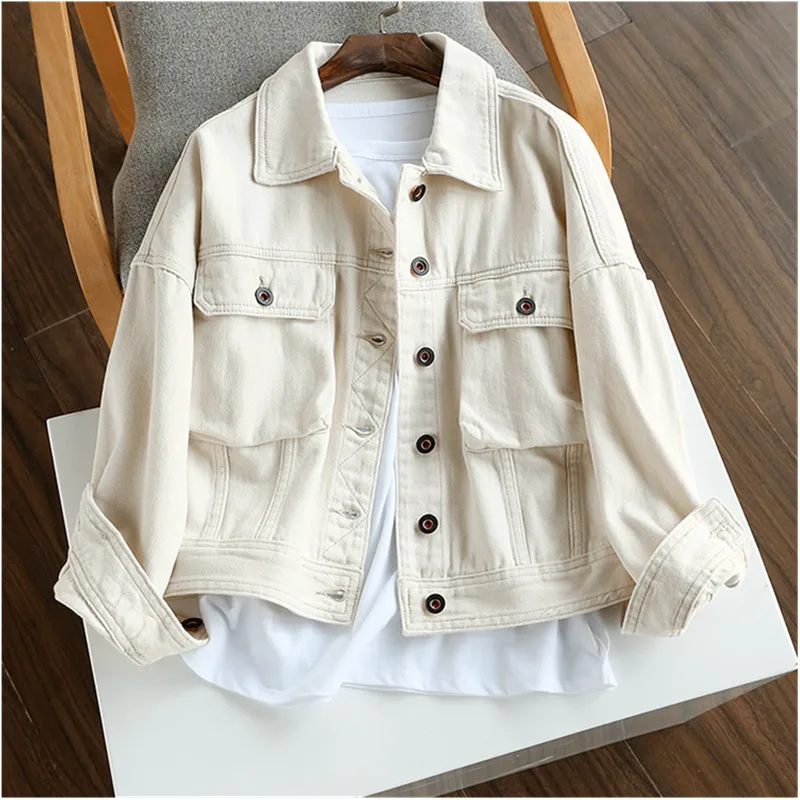

Jean Jacket Women Denim Jackets Autumn Fall 2021 Denim Jacket Women Spring Coat Female Womens Clothing XL