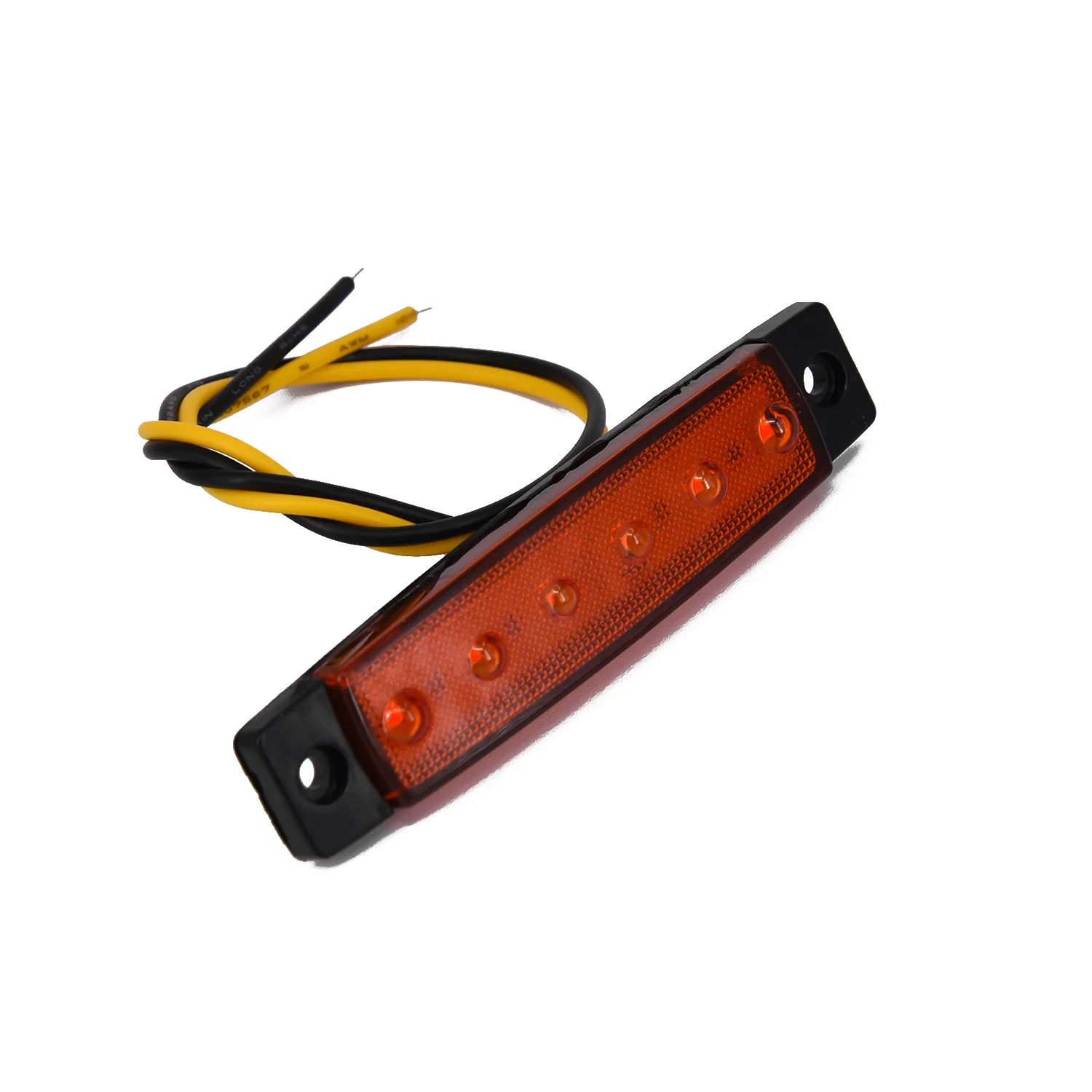

Boat Truck Taillight Lamp Trailer Black+Amber Indicators Taillight 6 LED BUS ABS