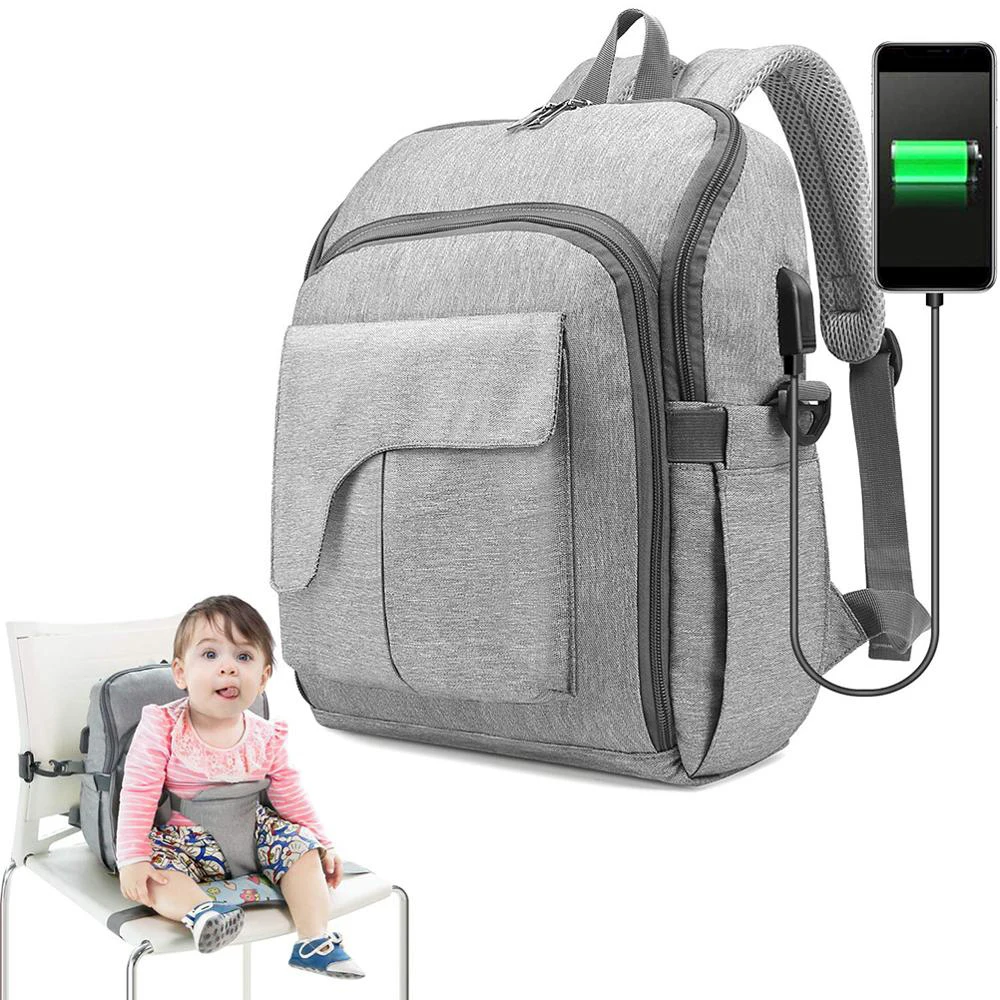 

Multifunctional Maternity Diaper Bag Fashion Mummy Travel Backpacks Large Capacity Waterproof Baby Seat Fixed Women Bags For Mom