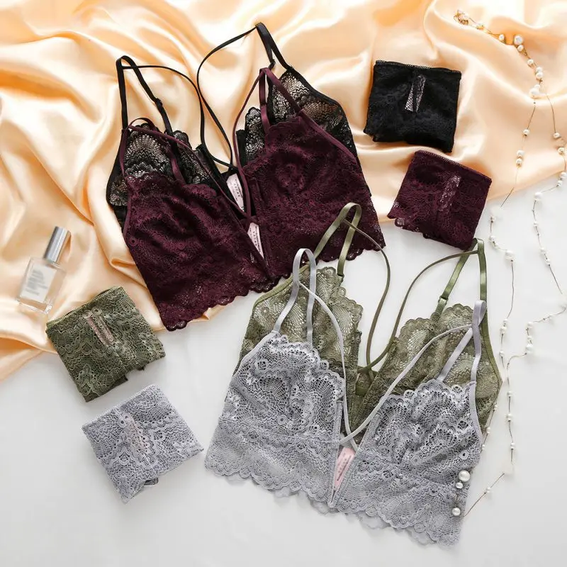 

Girl Transparent Underwear Bra And Panty Set Sexy Underwear Women Lace Bra Lingerie Set