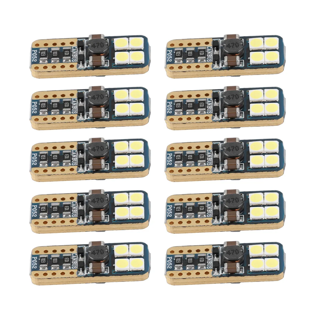 

10 шт., автомобильные светодиодсветодиодный лампы T10 3030 8SMD