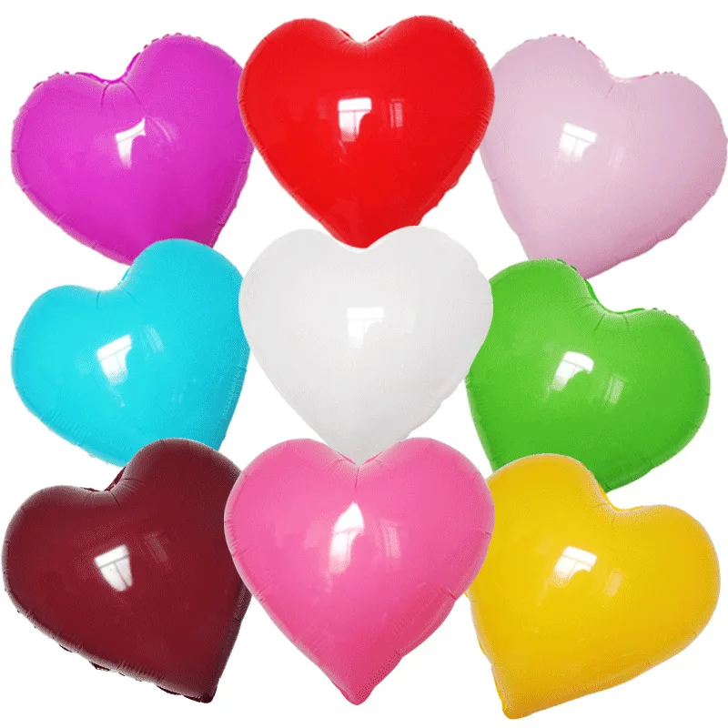 Романтические воздушные шары 18 дюймов в форме сердца из алюминиевой фольги для