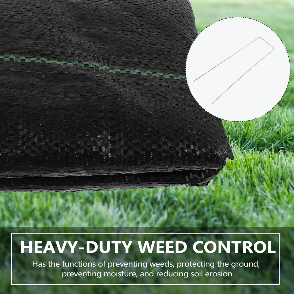 

Weeding Prevention Sheet Garden Weed Fabric Cover with 10 Fixing Ground Stakes