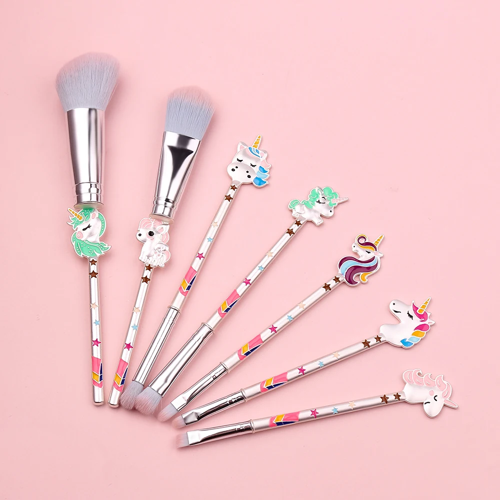 Бесплатная доставка набор кистей для макияжа с единорогом пудра основа теней