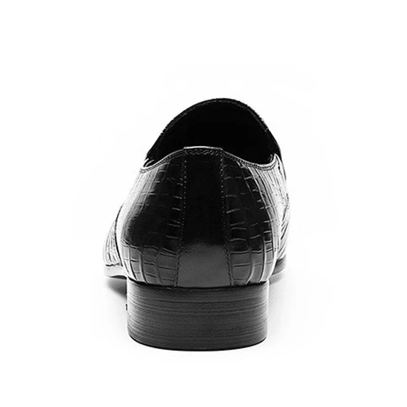 Лоферы мужские из натуральной кожи с тиснением под Аллигатор роскошные