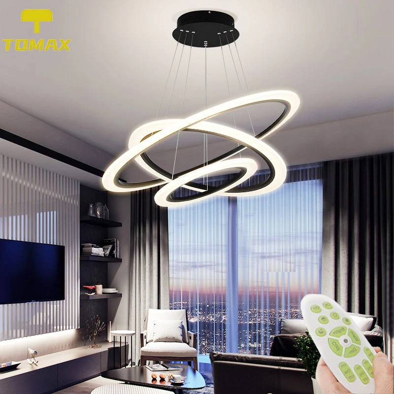 

[1 Year Warranty]3 Rings Modern Simple Led Pendant Lights for Living Room Dining Room 100W Home Ceiling Flush Mount Hanging Lamp