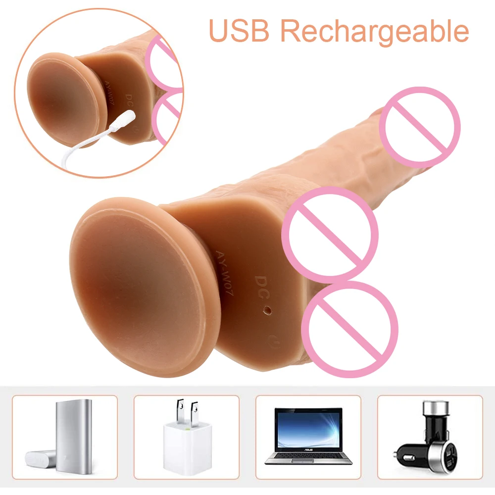 Электрический Телескопический фаллоимитатор вибратор в виде большого пениса