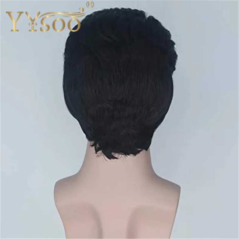 YYsoo короткий фильм косплей парики для мужчин черный естественный вид короткие