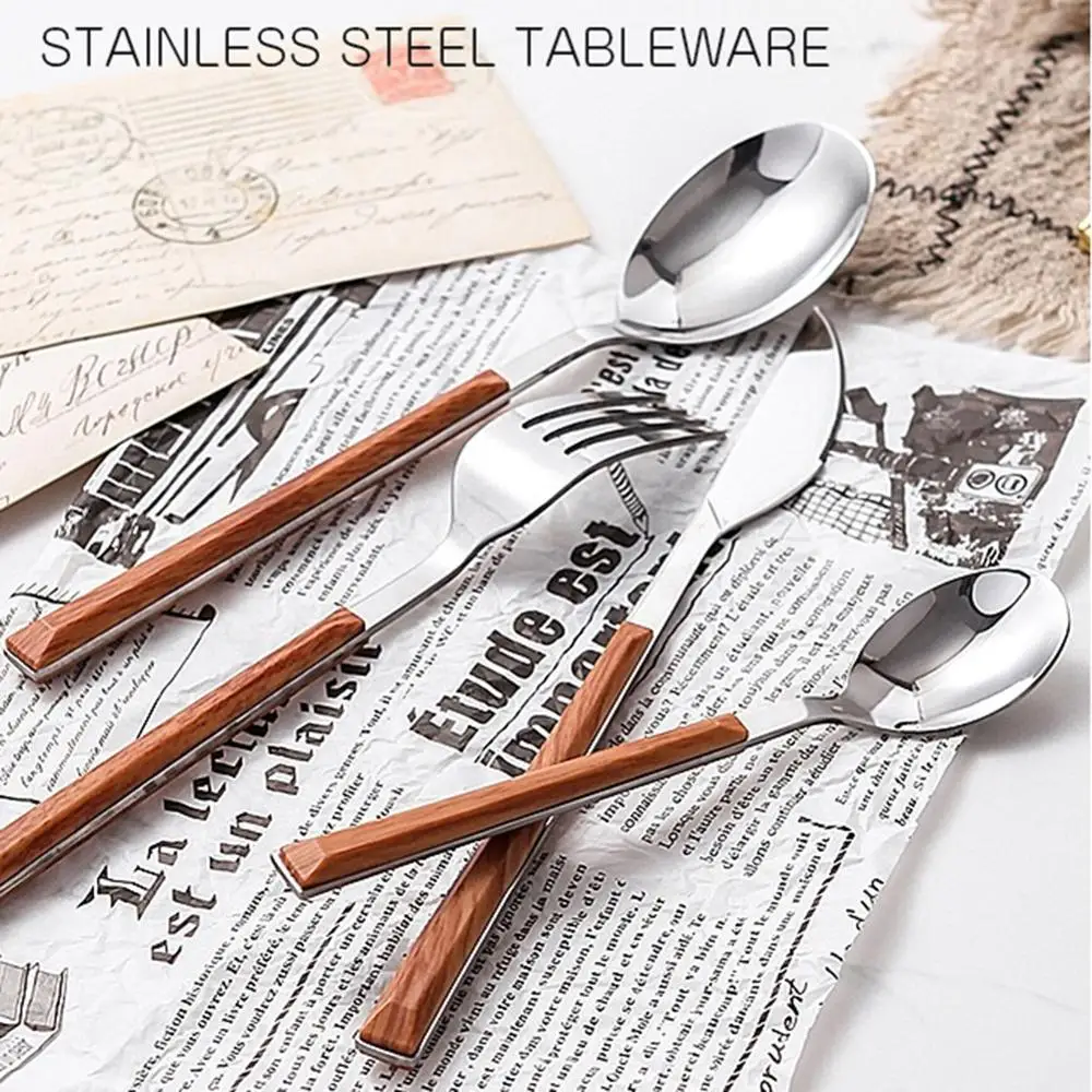 Изысканный Сталь набор столовых приборов Золотой Нержавеющая сталь столовые