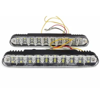 2pcspair 30 chips high power daytime running light universal led car light hot sale drl with turn signal super white