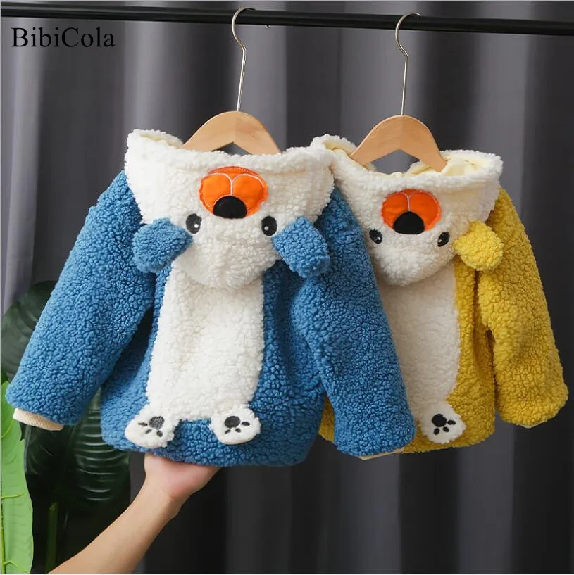 Верхняя одежда для мальчиков и девочек Пальто Куртка Зимняя теплая Вельветовая