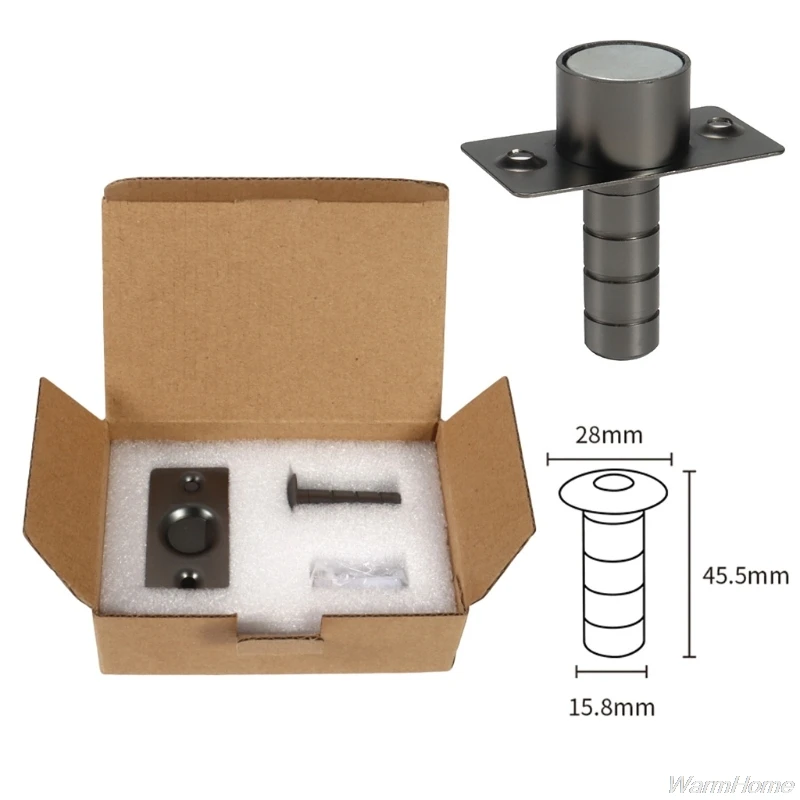 Ультратонкий Невидимый Черный дверной ограничитель из нержавеющей стали