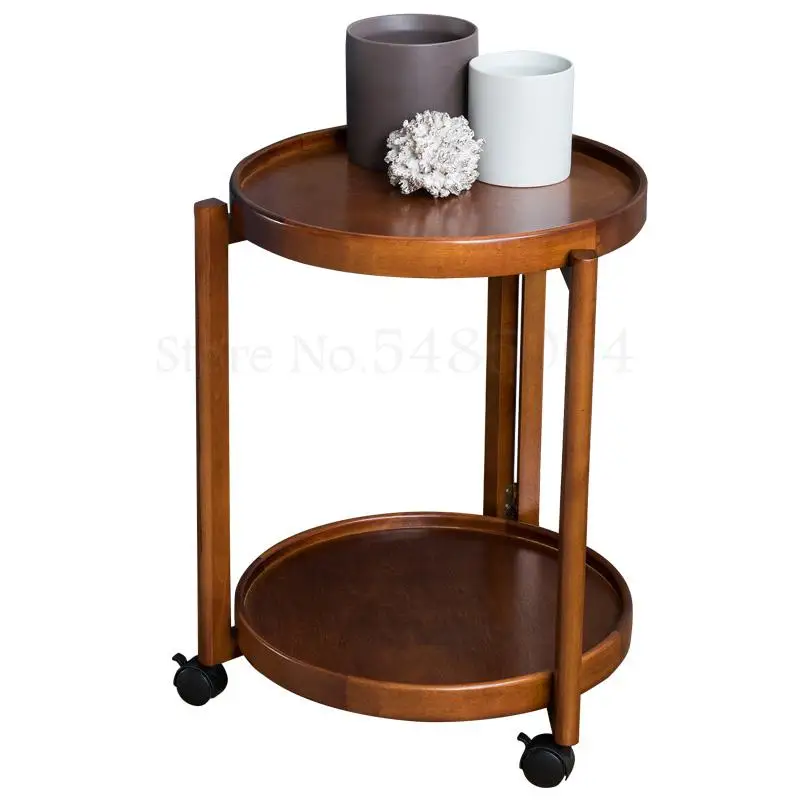 Japanese Style Side Table Light Luxury Simple Small Round Living Room Creative Personality Sofa Corner Solid Wood Mo |