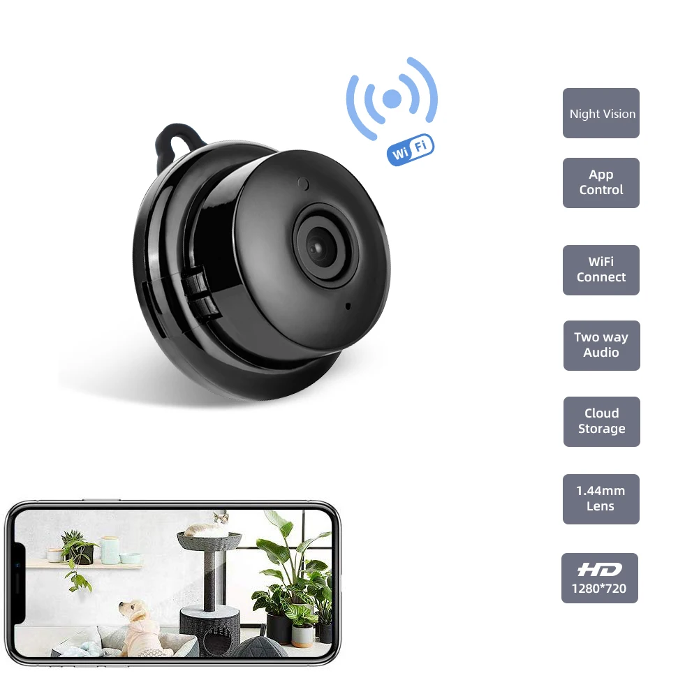 IP камера Tigenkey Беспроводная компактная с поддержкой Wi Fi 720P и облачным