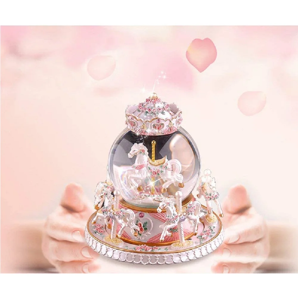 Музыкальная шкатулка Merry-go-round хрустальный шар снежная музыкальная подарок на